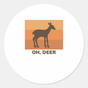 Oh Deer Classic Simple Design Classic Round Sticker