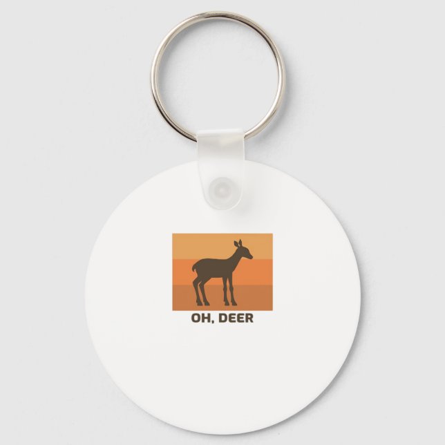 Oh Deer Classic Simple Design Keychain (Front)
