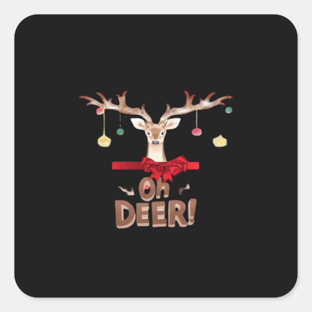 Oh Deer Classic Vibe  Square Sticker (Front)