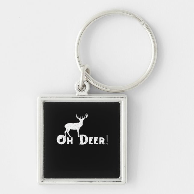 Oh Deer Clean Graphic Style  Keychain (Front)