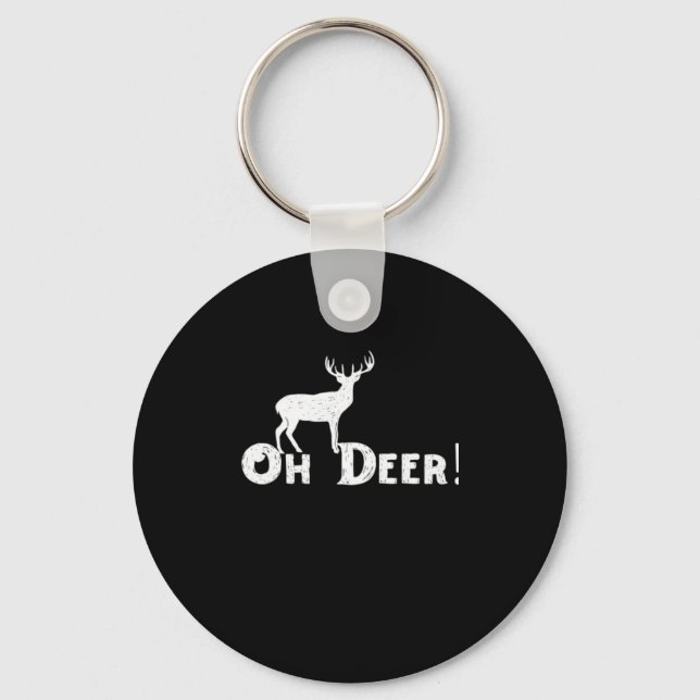 Oh Deer Clean Graphic Style Keychain (Front)