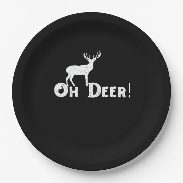 Oh Deer Clean Graphic Style  Paper Plate (Front)