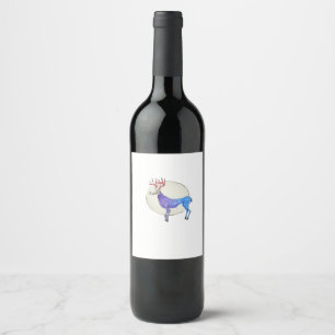 Oh Deer Clean Graphic Style  Wine Label