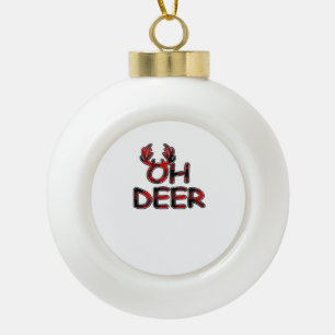 Oh Deer Clean Layout  Ceramic Ball Christmas Ornament