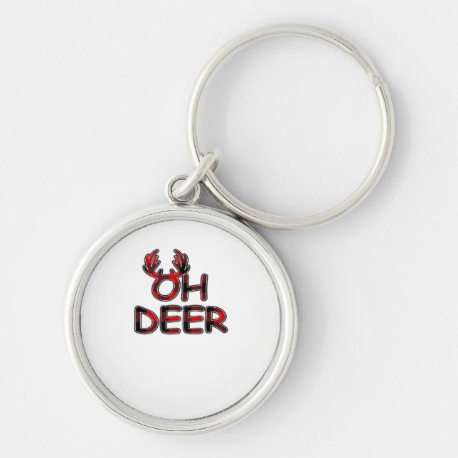 Oh Deer Clean Layout  Keychain (Front)