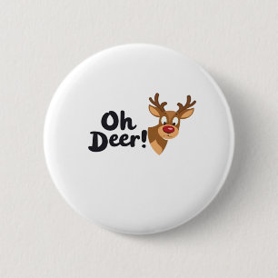 Oh Deer Clean Minimal Seeing  2 Inch Round Button