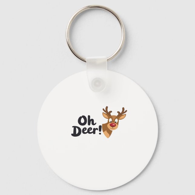 Oh Deer Clean Minimal Seeing Keychain (Front)