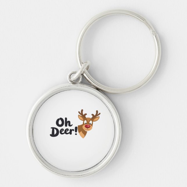Oh Deer Clean Minimal Seeing  Keychain (Front)