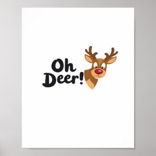 Oh Deer Clean Minimal Seeing  Poster