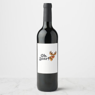 Oh Deer Clean Minimal Seeing  Wine Label