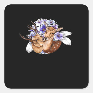 Oh Deer Clean Minimal Style  Square Sticker