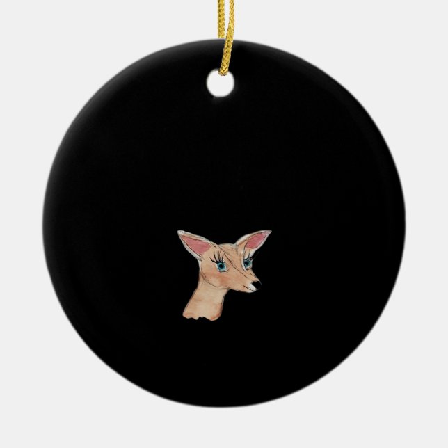 Oh Deer Clean Modern  Ceramic Ornament (Front)