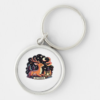 Oh Deer Contemporary Graphic Vibe  Keychain
