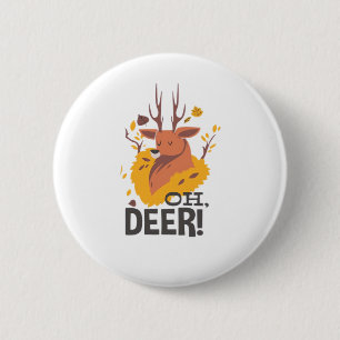 Oh Deer Contemporary Minimal Look  2 Inch Round Button