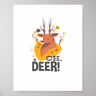 Oh Deer Contemporary Minimal Look Poster