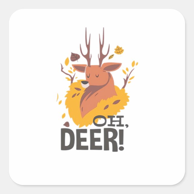 Oh Deer Contemporary Minimal Look  Square Sticker (Front)