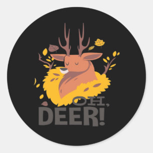 Oh Deer Creative Design  Classic Round Sticker
