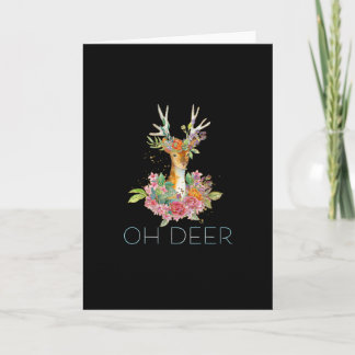 Oh Deer Cute Colorful Deer MinFolded Greeting Card