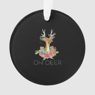 Oh Deer Cute Colorful Deer MinimalAcrylic Ornament