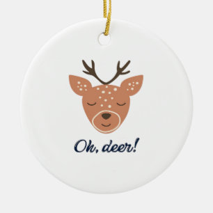 Oh Deer Deer Love Save The Deer Creative Design Ceramic Ornament