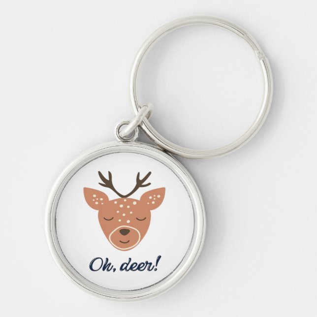 Oh Deer Deer Love Save The Deer Creative Design  Keychain (Front)