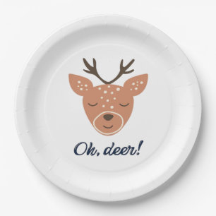 Oh Deer Deer Love Save The Deer Creative Design Paper Plate