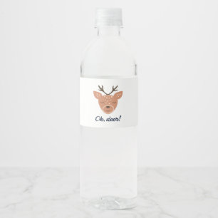 Oh Deer Deer Love Save The Deer Creative Design Water Bottle Label