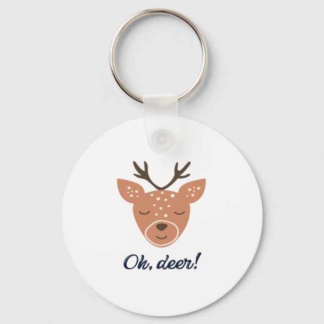 Oh Deer Deer Love Save The Deer Creative DKeychain Keychain (Front)