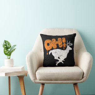 Oh Deer! Distressed Funny Pun Animal lover Throw Pillow