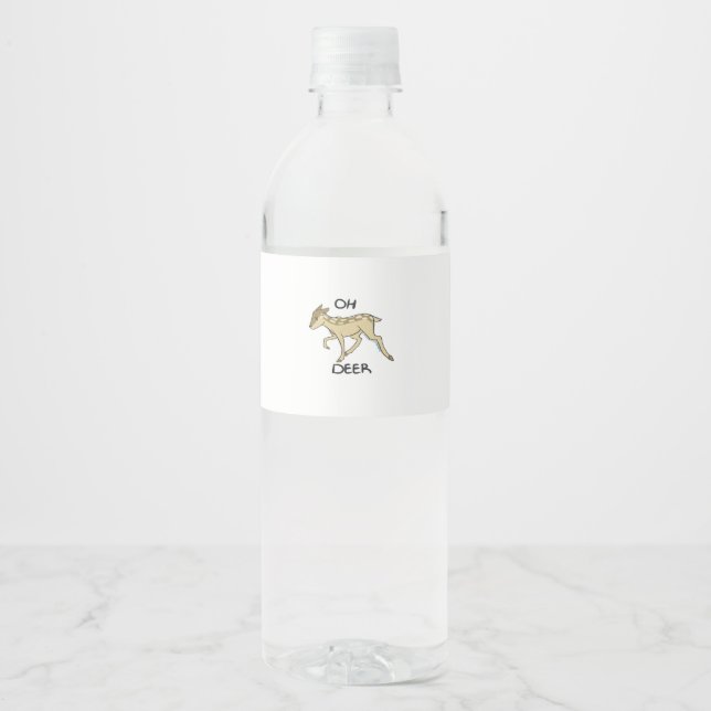 Oh Deer Elegant Timeless Style  Water Bottle Label (Front)