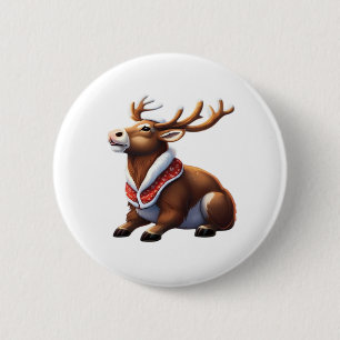 Oh Deer Energetic Modern Design 2 Inch Round Button