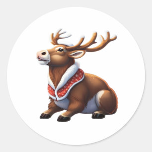 Oh Deer Energetic Modern Design  Classic Round Sticker