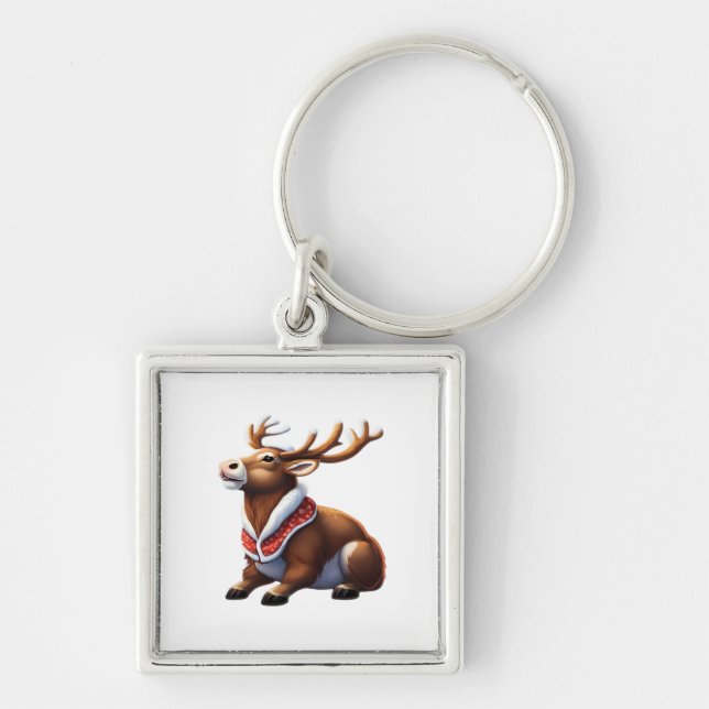 Oh Deer Energetic Modern Design  Keychain (Front)