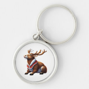 Oh Deer Energetic Modern Design  Keychain