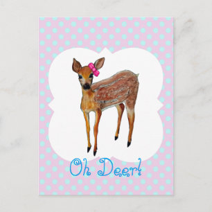 "Oh Deer" fawn Postcard