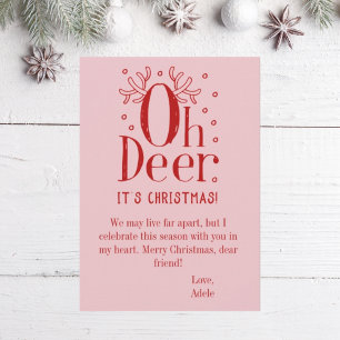 Oh deer flat Christmas holiday card