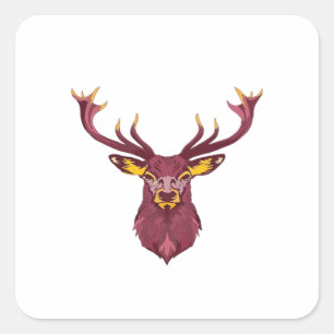 Oh Deer Fresh Modern Design Square Sticker