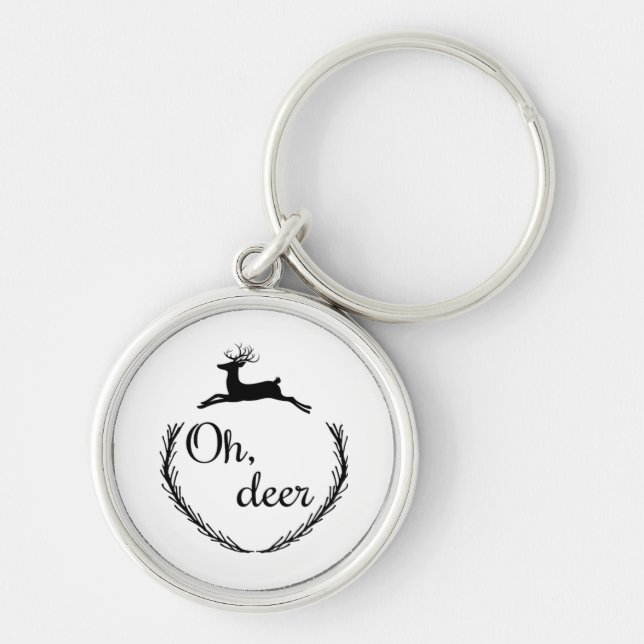 Oh Deer Funny Style Design  Keychain (Front)
