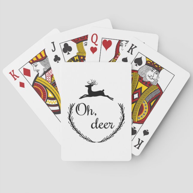 Oh Deer Funny Style Design  Playing Cards (Back)