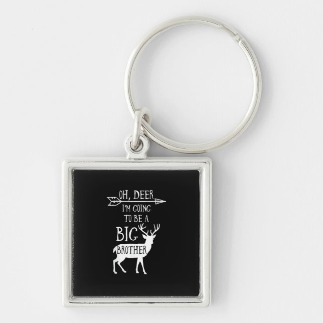 Oh Deer Going To Big Brother Christmas Announcemen Keychain (Front)