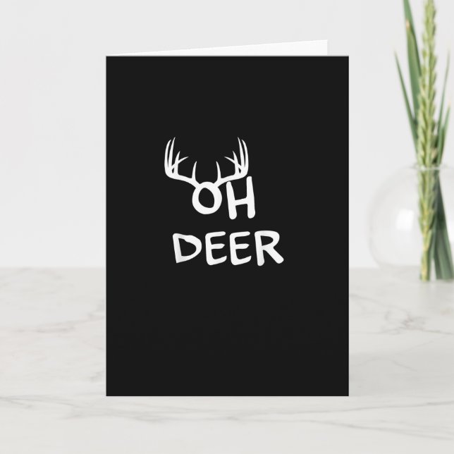 Oh Deer Hunter Rustic Outdoor Design Card (Front)