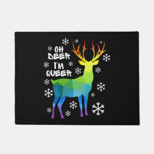 Oh Deer I'M Queer Funny Lgbt Gay Lesbian Christmas Doormat