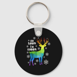 Oh Deer I'M Queer Funny Lgbt Gay Lesbian Christmas Keychain