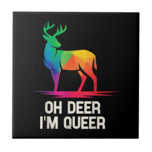 Oh Deer Im Queer LGBT Tile