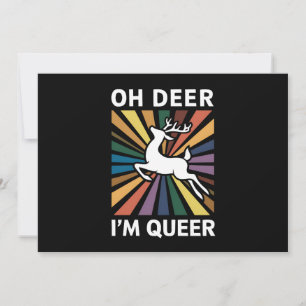 Oh Deer I'm Queer Rainbow LGBT Pride Gay Lesbian  Invitation