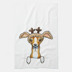 Oh Deer Italian Greyhound Kitchen Towel