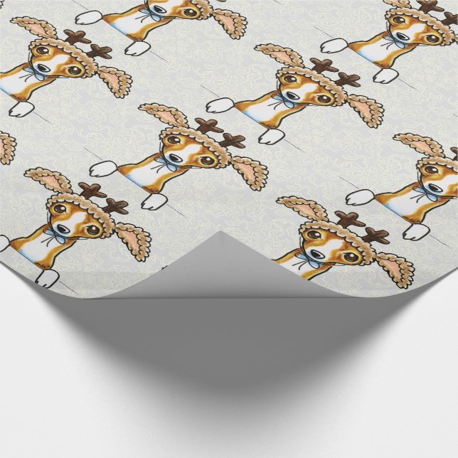 Oh Deer Italian Greyhound Wrapping Paper (Corner)