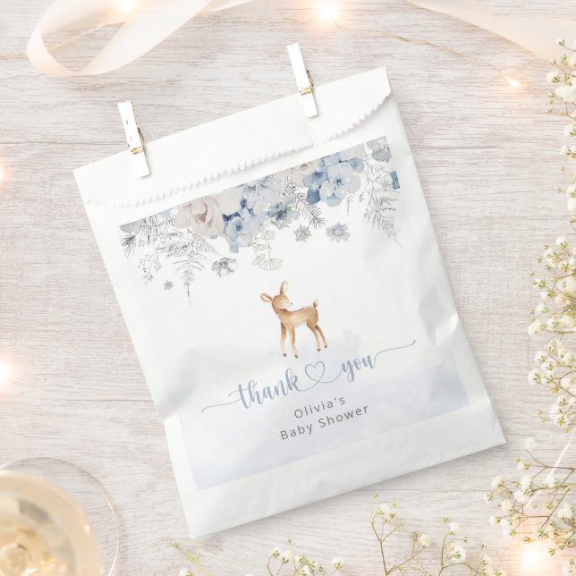 Oh deer its a boy winter blue baby shower favour bag (Clipped)