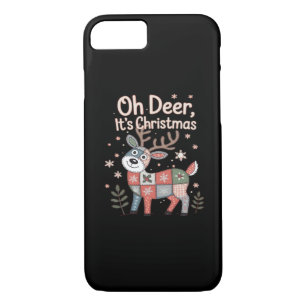 Oh Deer Its Christmas Miniature Patchwork Squares Case-Mate iPhone Case