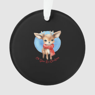 Oh Deer Its Christmas Retro ClassiAcrylic Ornament